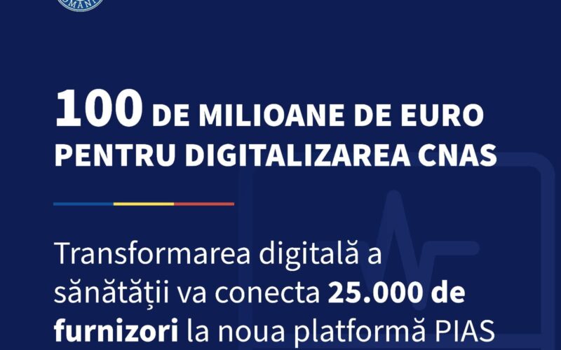 CNAS primește 100 de milioane de euro pentru digitalizarea sistemului