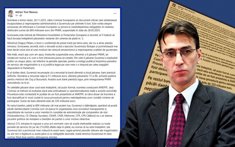 „Scrisoarea trimisă de România către Comisia Europeană sintetizează incapacitatea și nepriceperea administrativă a Guvernului”
