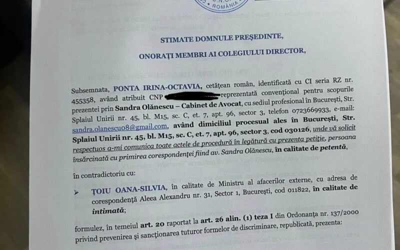 Ponta, după scandalul repatrierii fiicei sale din Dubai: „Am depus prima sesizare împotriva ministrului Oana Ţoiu la CNCD. Urmează o plângerea penală la Parchetul General”