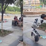 „Nu mai am bani să mă încarc!” Un robotul umanoid a ieșit la cerșit pe o stradă aglomerată din China și vrea bani