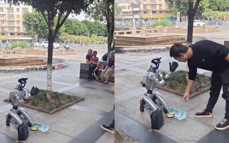 „Nu mai am bani să mă încarc!” Un robotul umanoid a ieșit la cerșit pe o stradă aglomerată din China și vrea bani